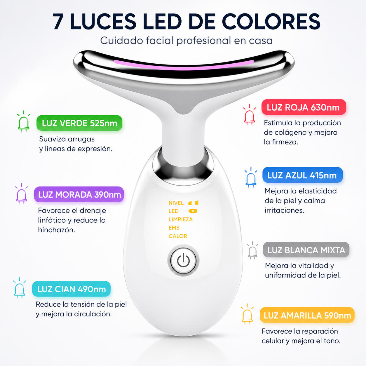 Masajeador antiarrugas con 7 luces™